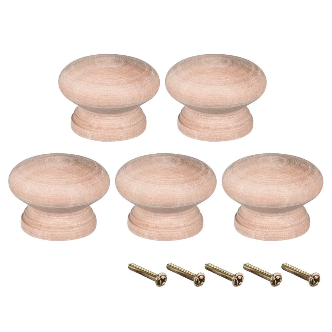 Unique Bargains Round Wood Knobs Cabinet Furniture Kitchen Pulls Handles Wood 45mm Dia