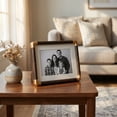 thumbnail image 1 of Unique Bargains Rounded Edge Plastic Photo Frame Black Walnut Wood Color 4" x 6", 1 of 5