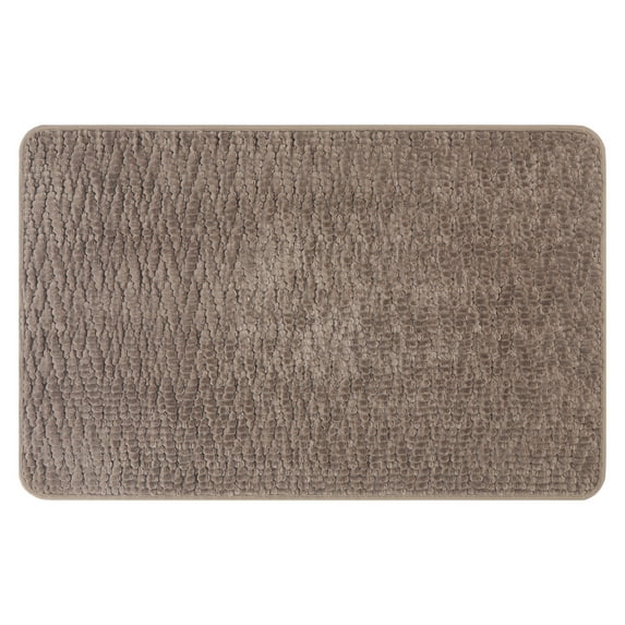 Unique Bargains Rubber Backing Quick Dry Bath Mat Brown 16" x 24"