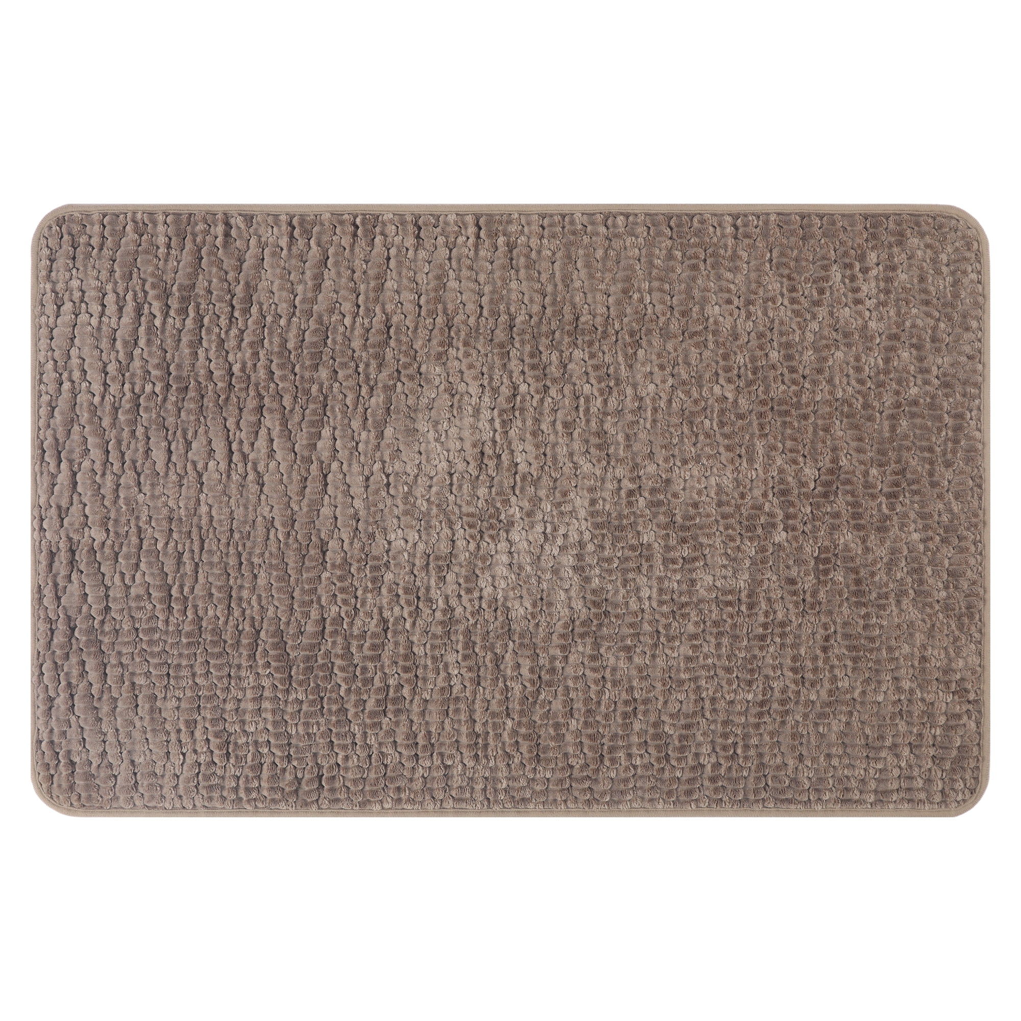 Unique Bargains Rubber Backing Quick Dry Bath Mat Brown 20" x 32"