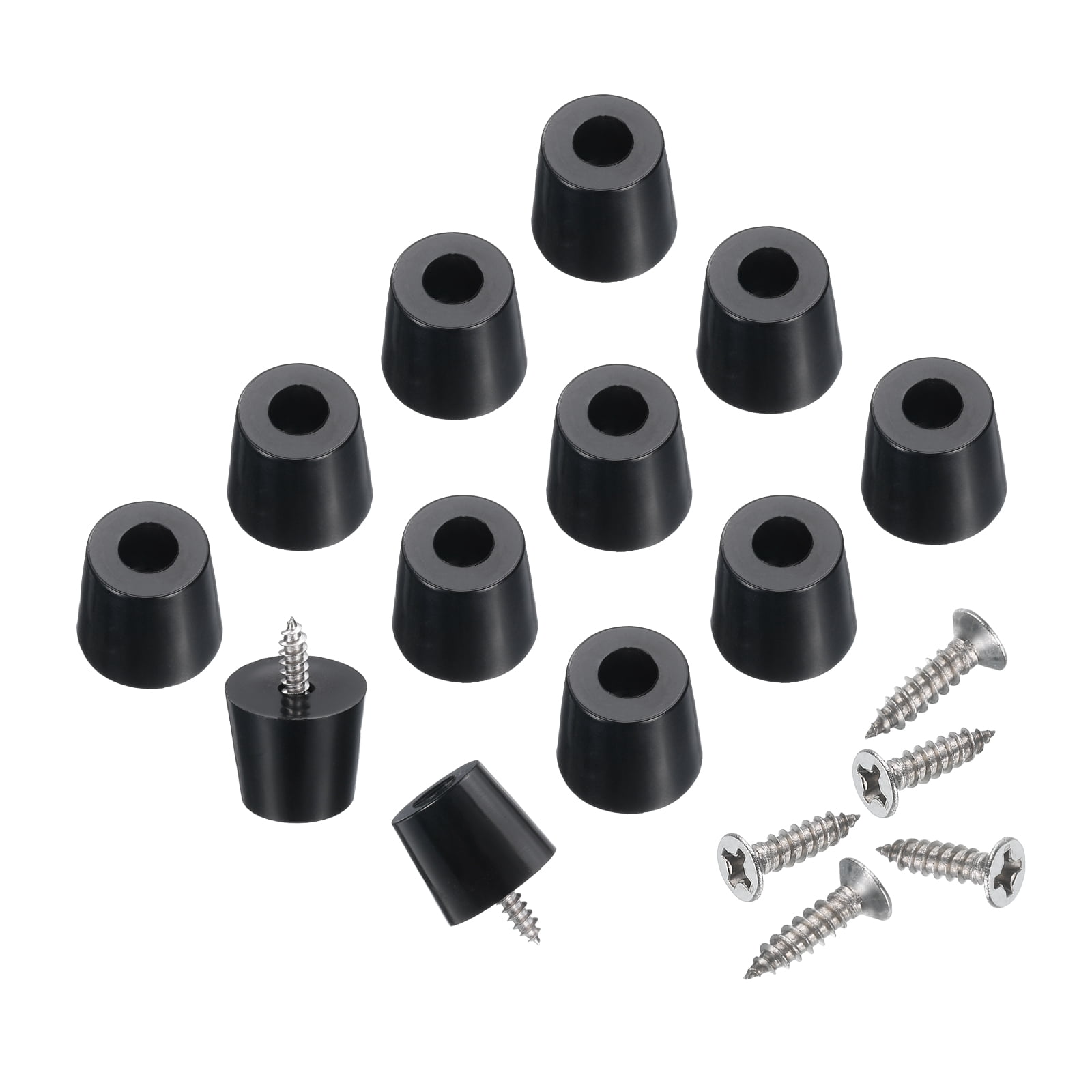 Unique Bargains Rubber Feet Bumpers Non-Slip Pad Screws for Cutting Board 0.7" x 0.7"