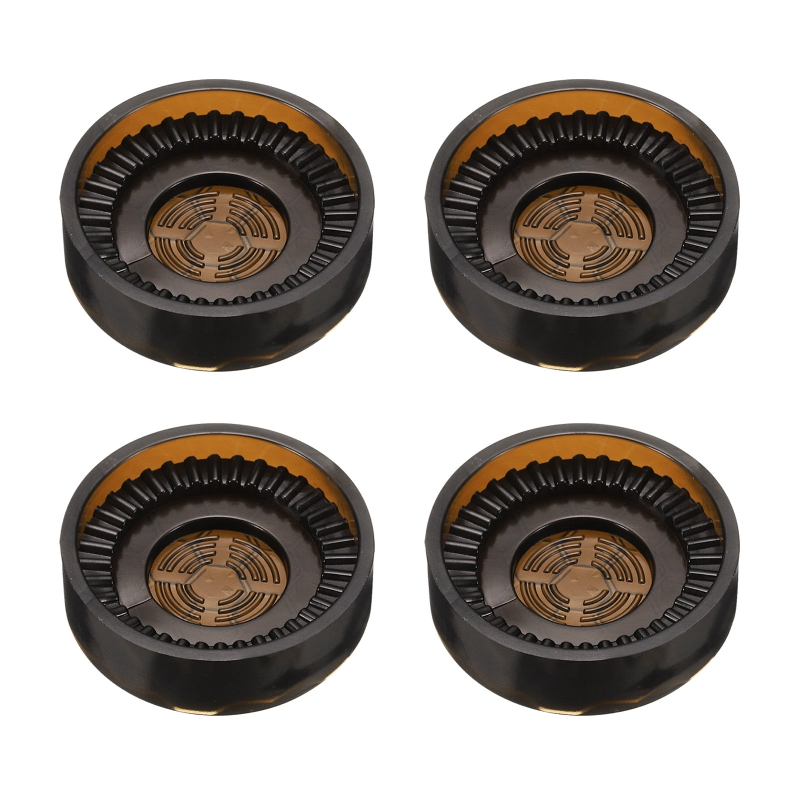 Unique Bargains Rubber Furniture Caster Cups Round Chair Leg Floor Protectors 1.6in Brown