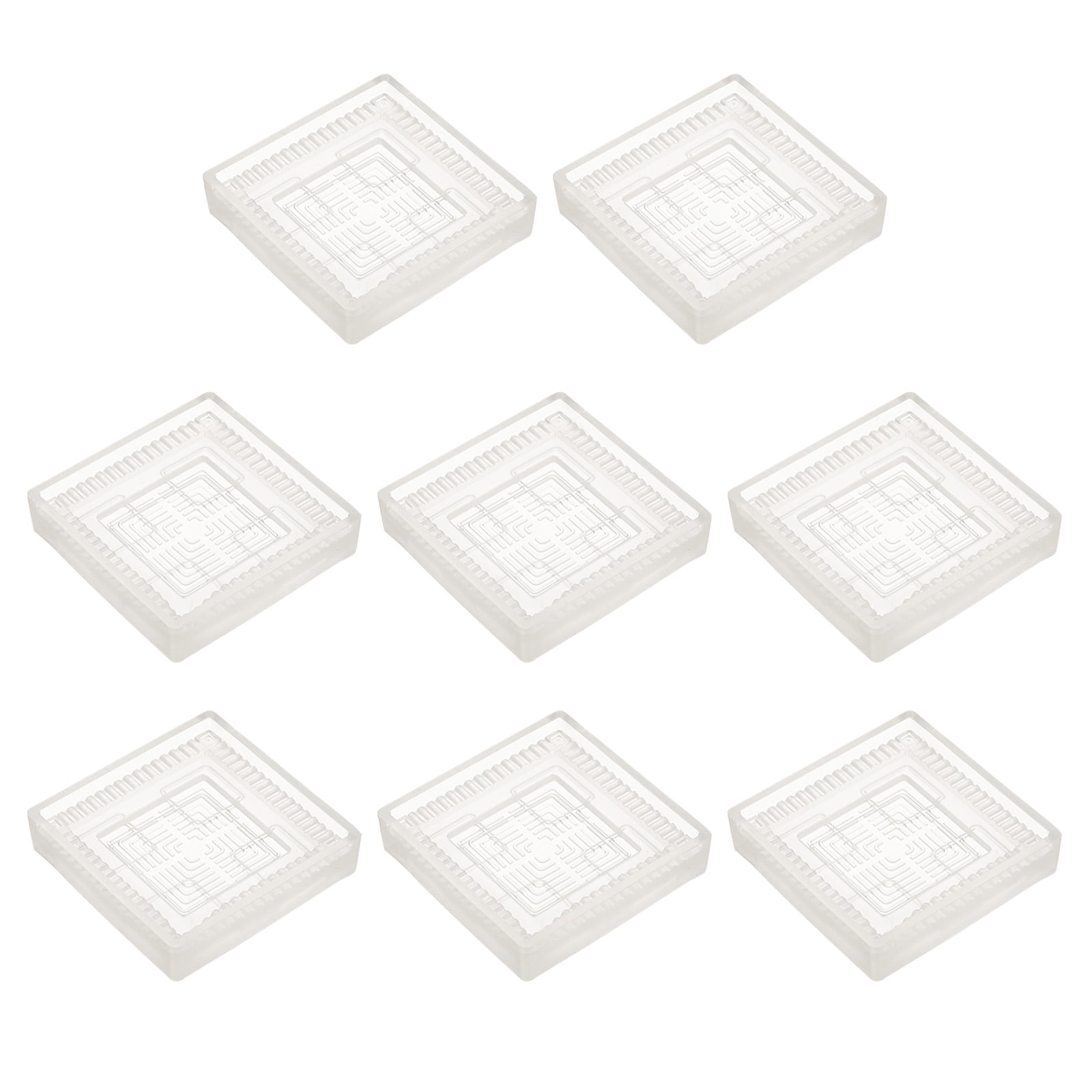 Unique Bargains Rubber Furniture Caster Cups Square Chair Leg Protectors Pads 2.2in Clear