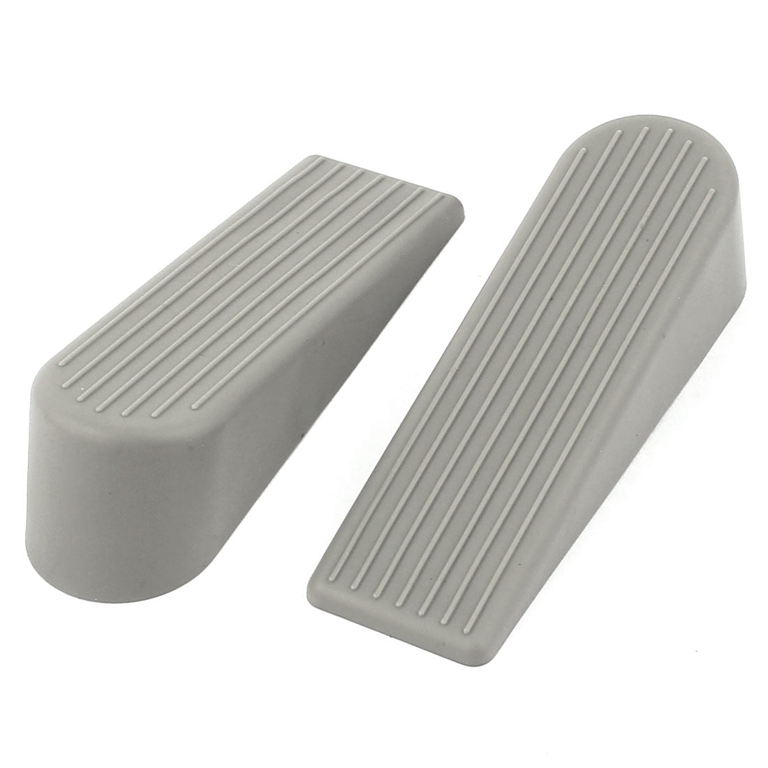 Unique Bargains Rubber Home Door Stop Jam Block Wedge Doorstops Stoppers 2pcs Gray