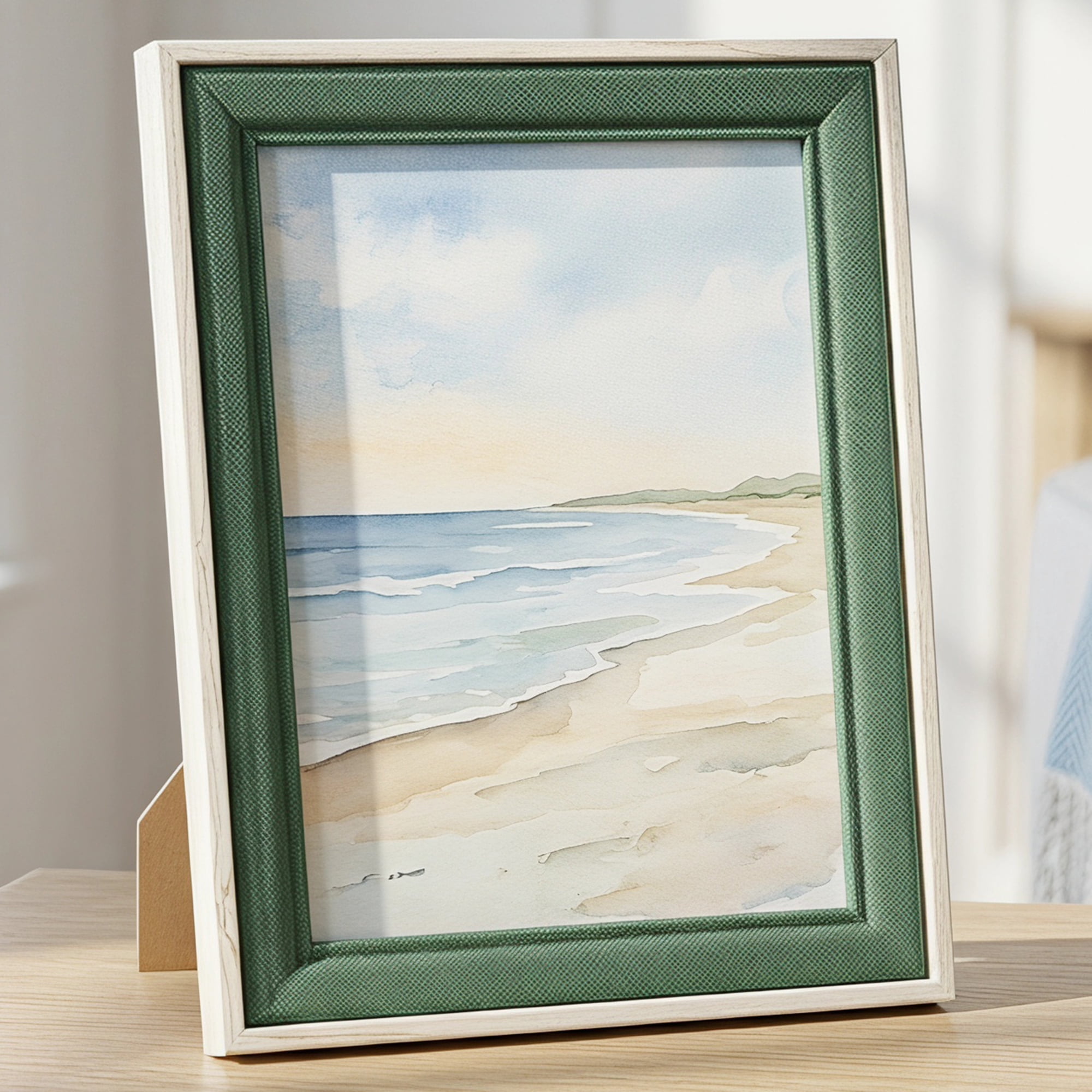Unique Bargains Rustic Distressed Wood Photo Frame for Wall Mounting White Green 4" x 6"