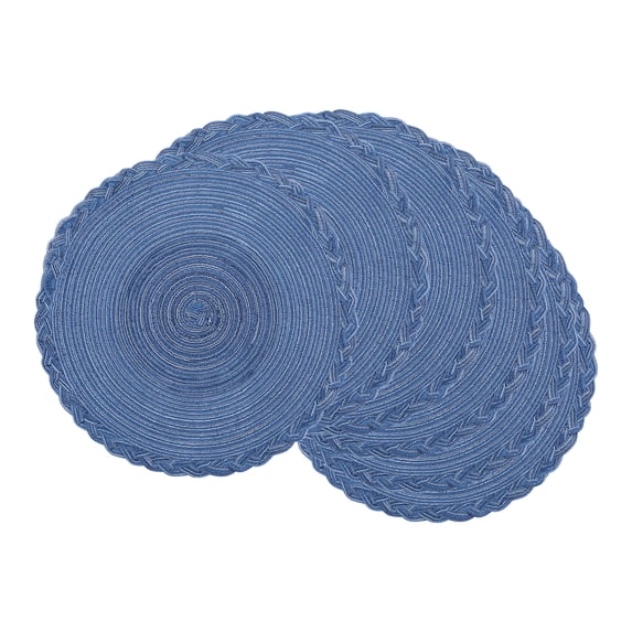 Unique Bargains Rustic Placemats Set of 6 Placemats Kitchen Table Mat Blue