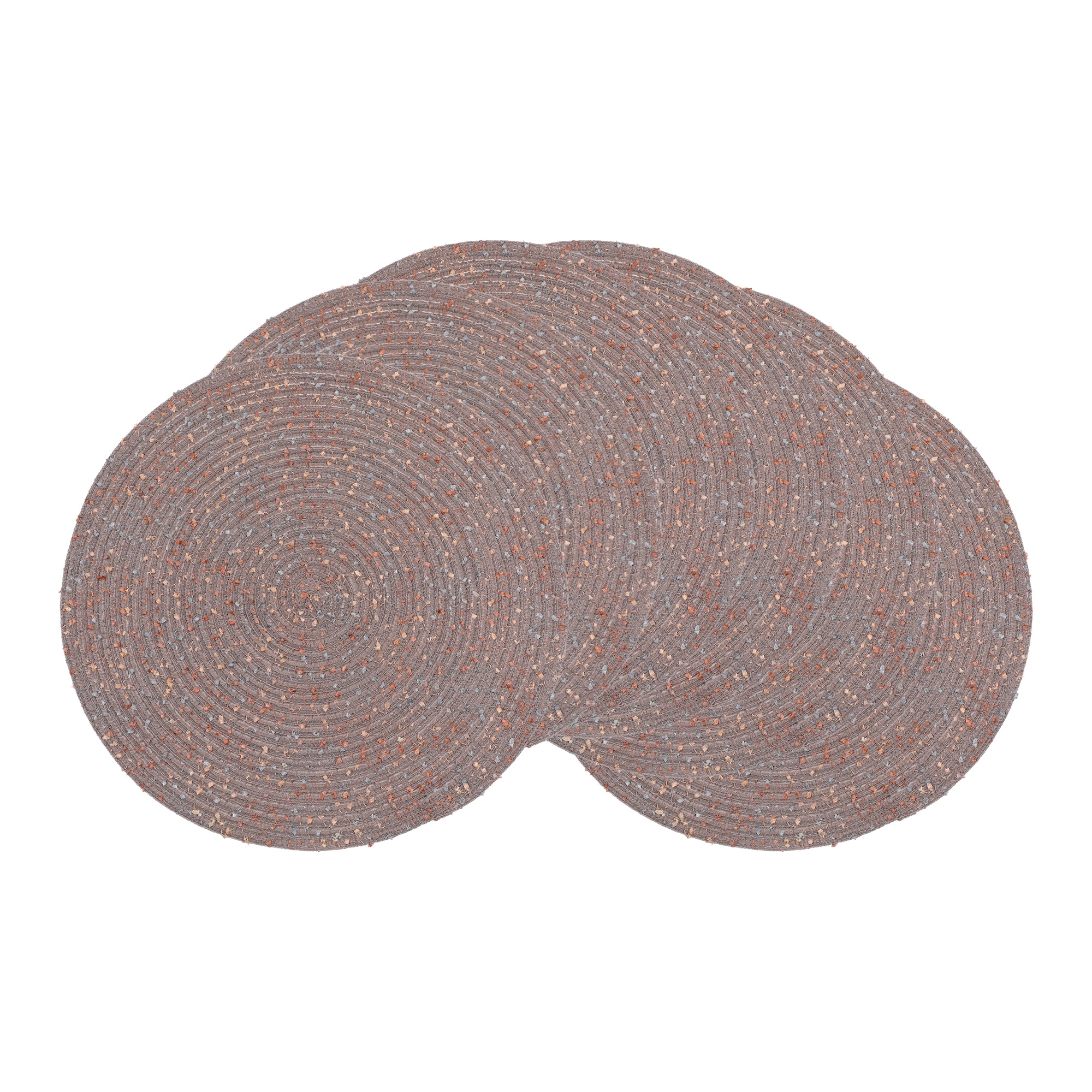 Unique Bargains Rustic Set of 6 Round Placemats for Dining Table Decor Coffee
