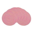 thumbnail image 1 of Unique Bargains Rustic Set of 6 Round Placemats for Dining Table Decor Pink, 1 of 6