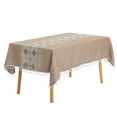 thumbnail image 1 of Unique Bargains Rustic Tablecloth Cotton Linen Waterproof Table Cover with Tassels, Checkered Coffee 55"x87", 1 of 5