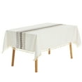 thumbnail image 1 of Unique Bargains Rustic Tablecloth Cotton Linen Waterproof Table Cover with Tassels, Coffee 55"x55", 1 of 5