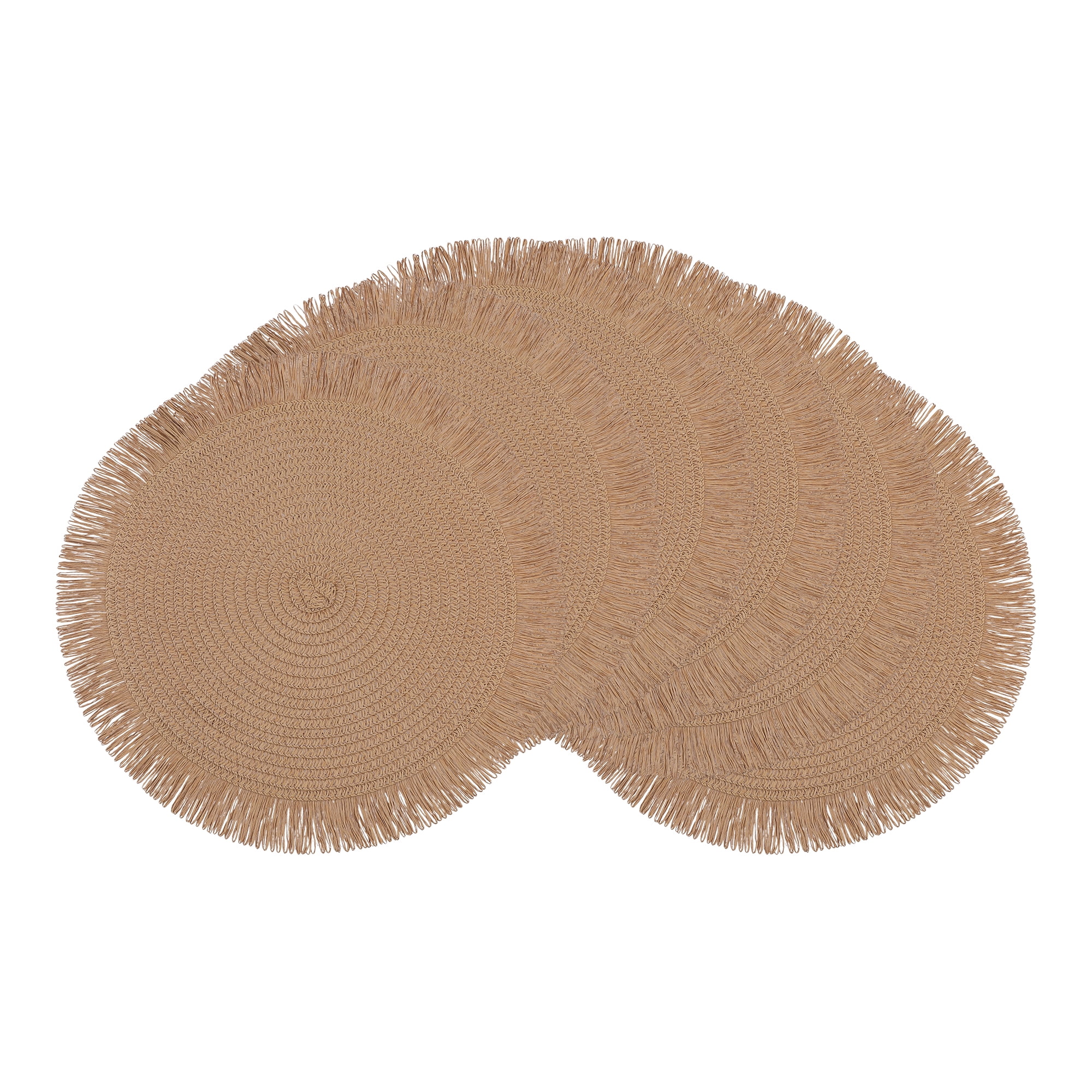 Unique Bargains Rustic Tassel Place Mats Set of 6 for Dining Table Decor Coffee 15"x15"