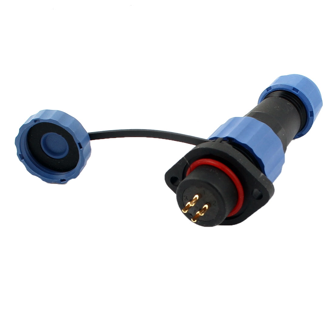 Unique Bargains SD16 16mm 4 Pin Flanged Waterproof Aviation Connector ...