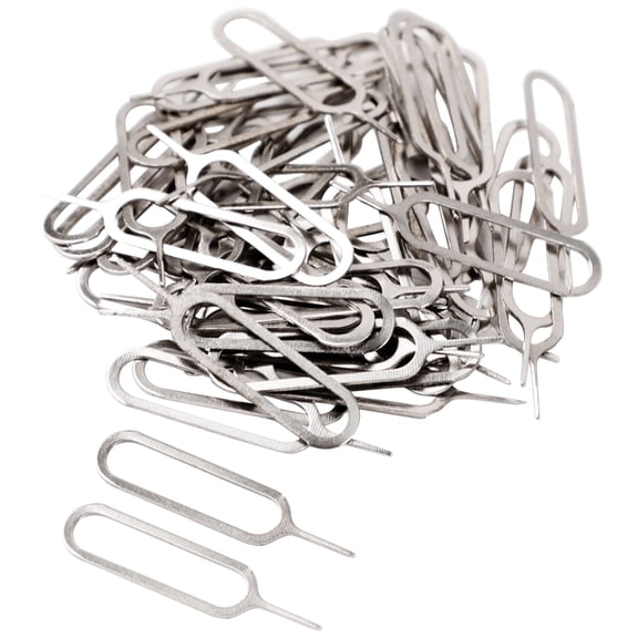 Unique Bargains Smartphone Metal SIM Card Needle Tray Remover Tool Key Silver Tone 50pcs