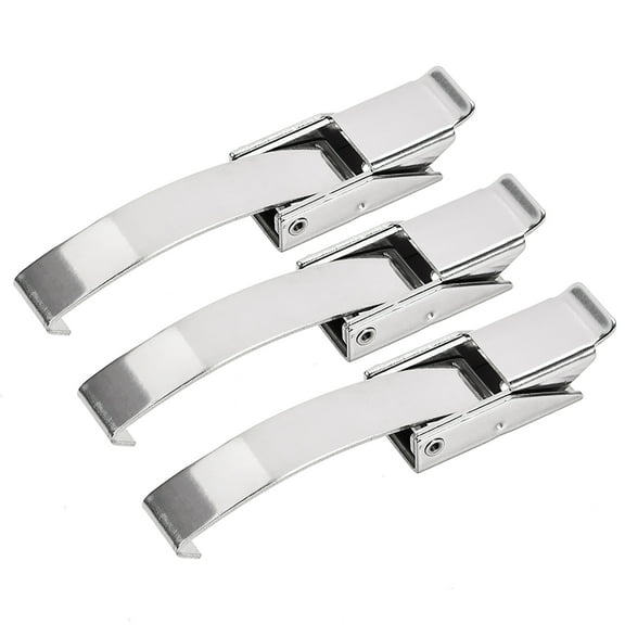 Unique Bargains SUS304 Stainless Steel Draw Toggle Latch with Spring-steel Hook 3.92" x 0.94" Silver 3pcs