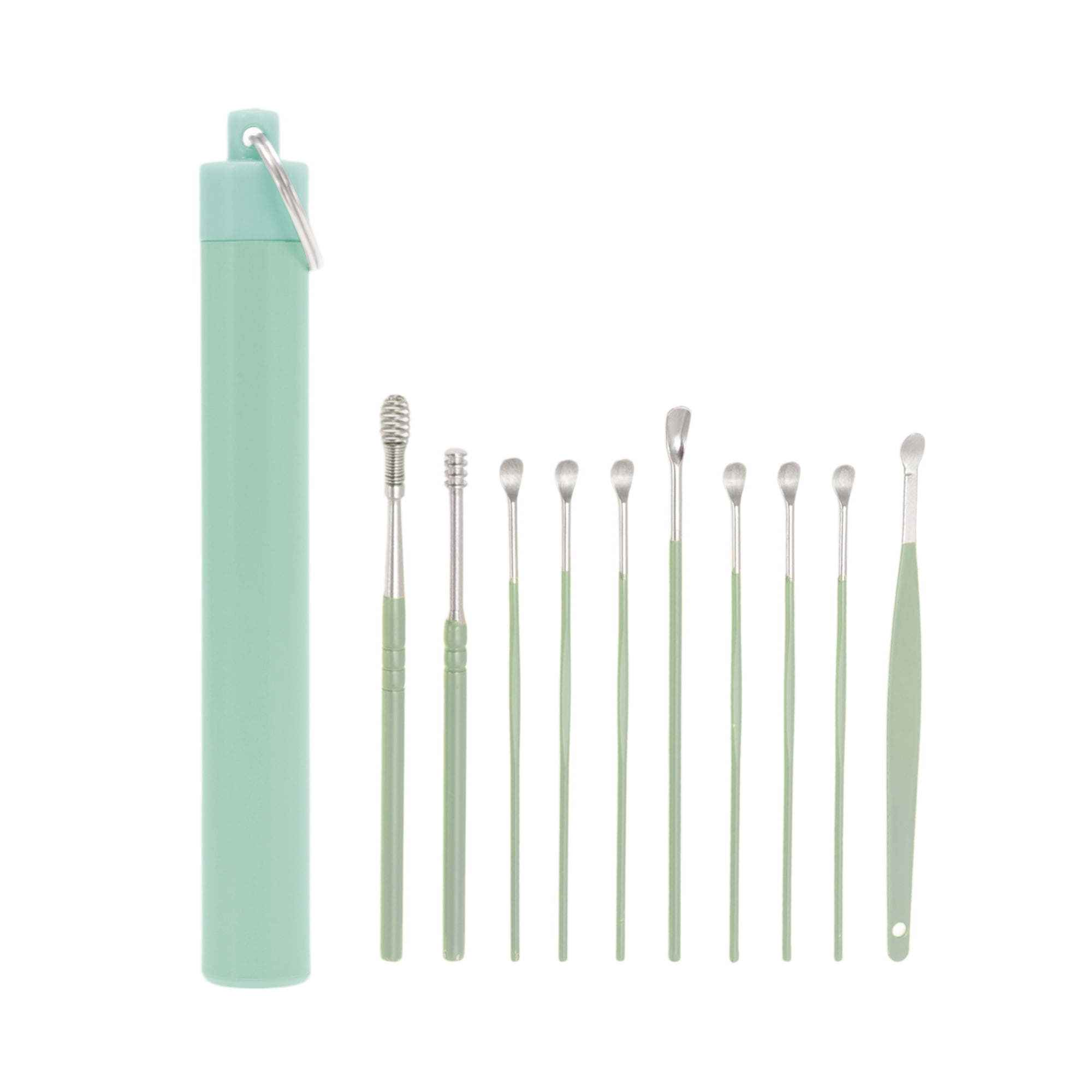 Unique Bargains Safe and Effective Ear Cleaner Ears Wax Removal Kit Tool 10 Pcs Green