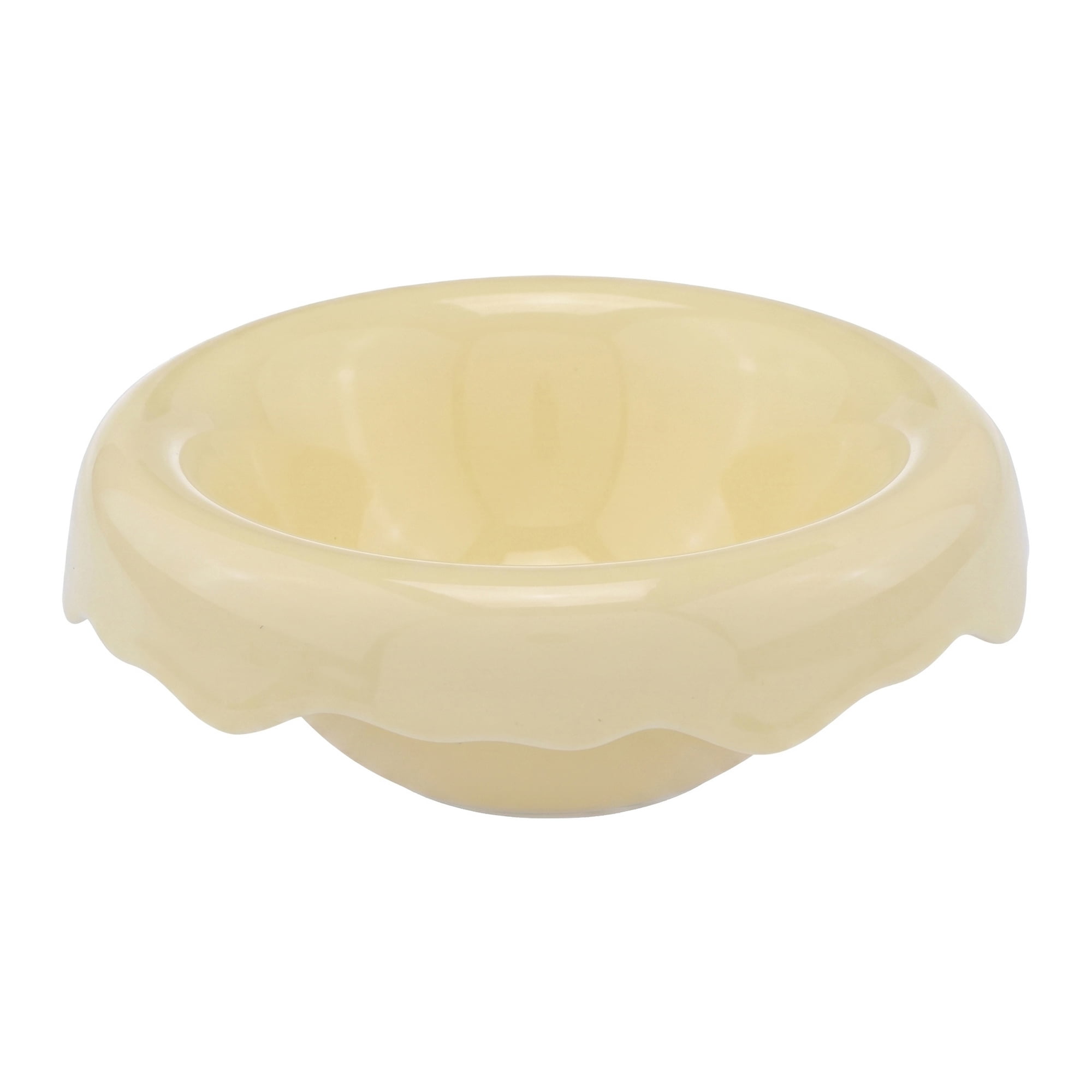 Unique Bargains Sage Green Ceramic Wavy Scalloped Tray Bowl Yellow 5.8" x 5.8" x 2.1"