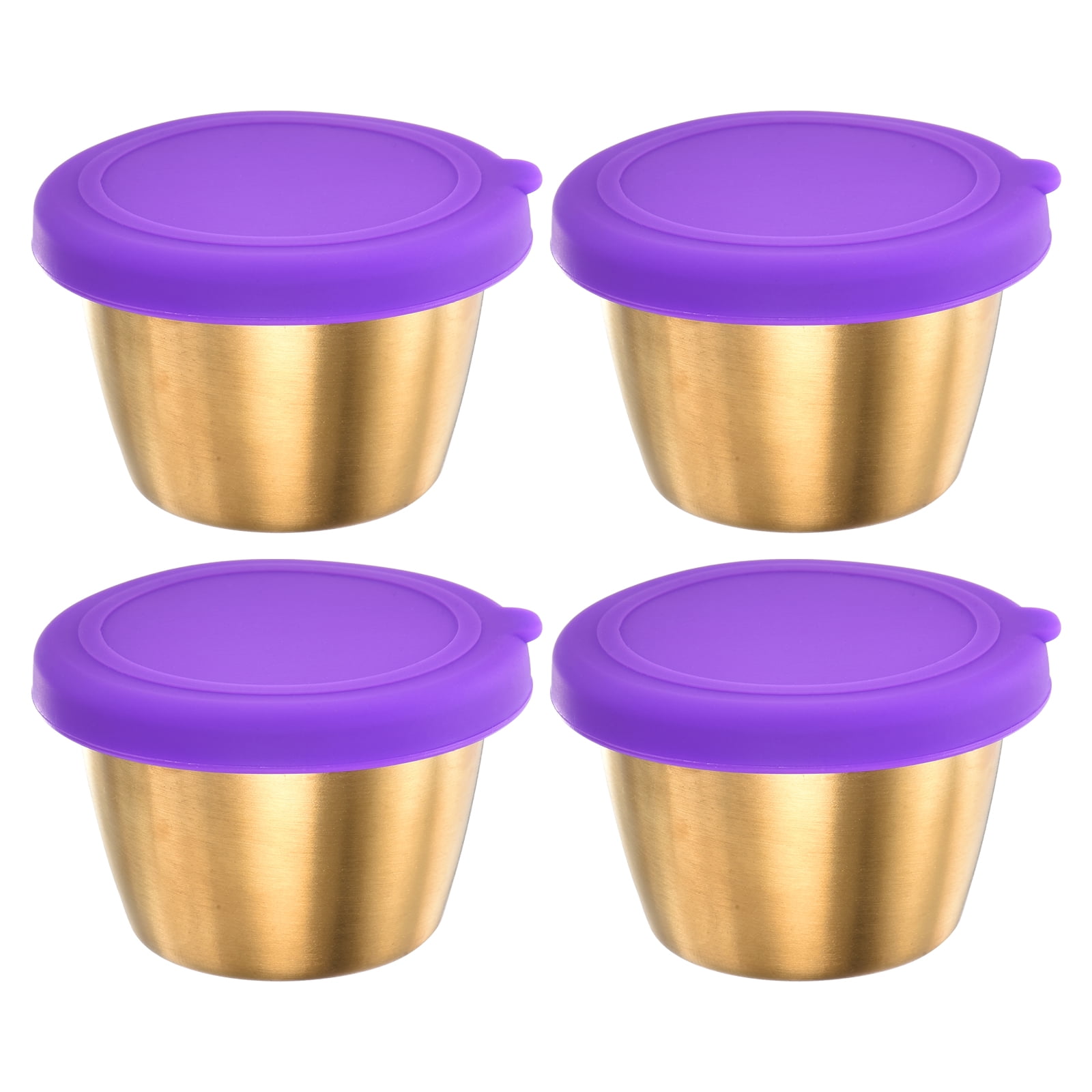 Unique Bargains Salad Dressing Container Metal Condiment 4 Pcs