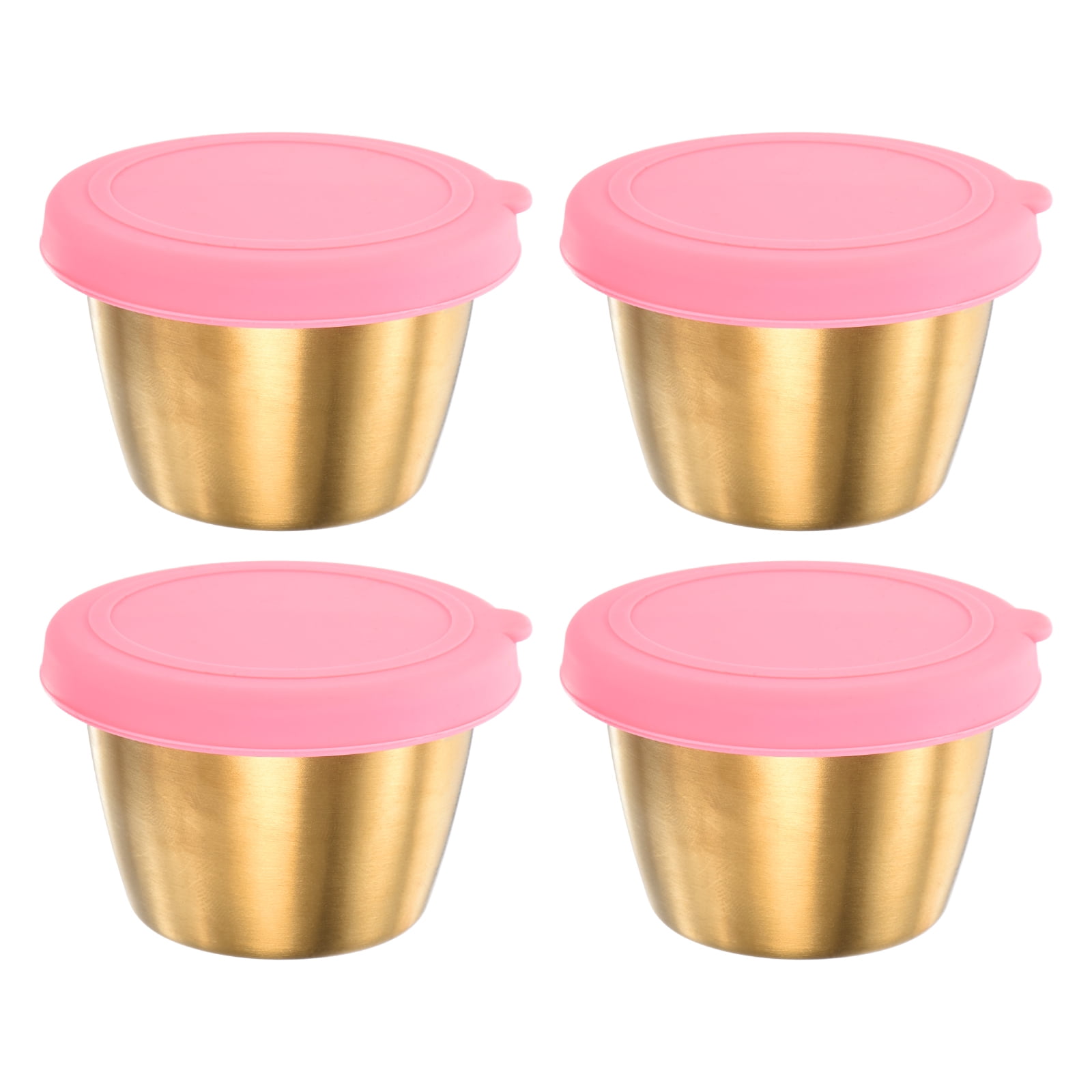 Unique Bargains Salad Dressing Container Stainless Steel Condiment 4 Pcs