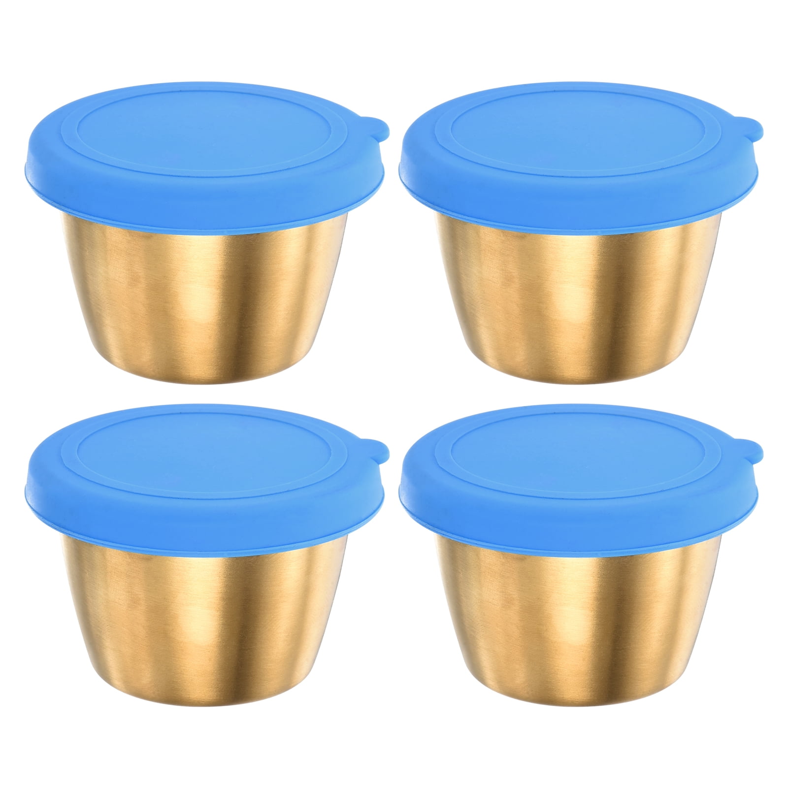 Unique Bargains Salad Dressing Container Stainless Steel Condiment Jar 4 Pcs