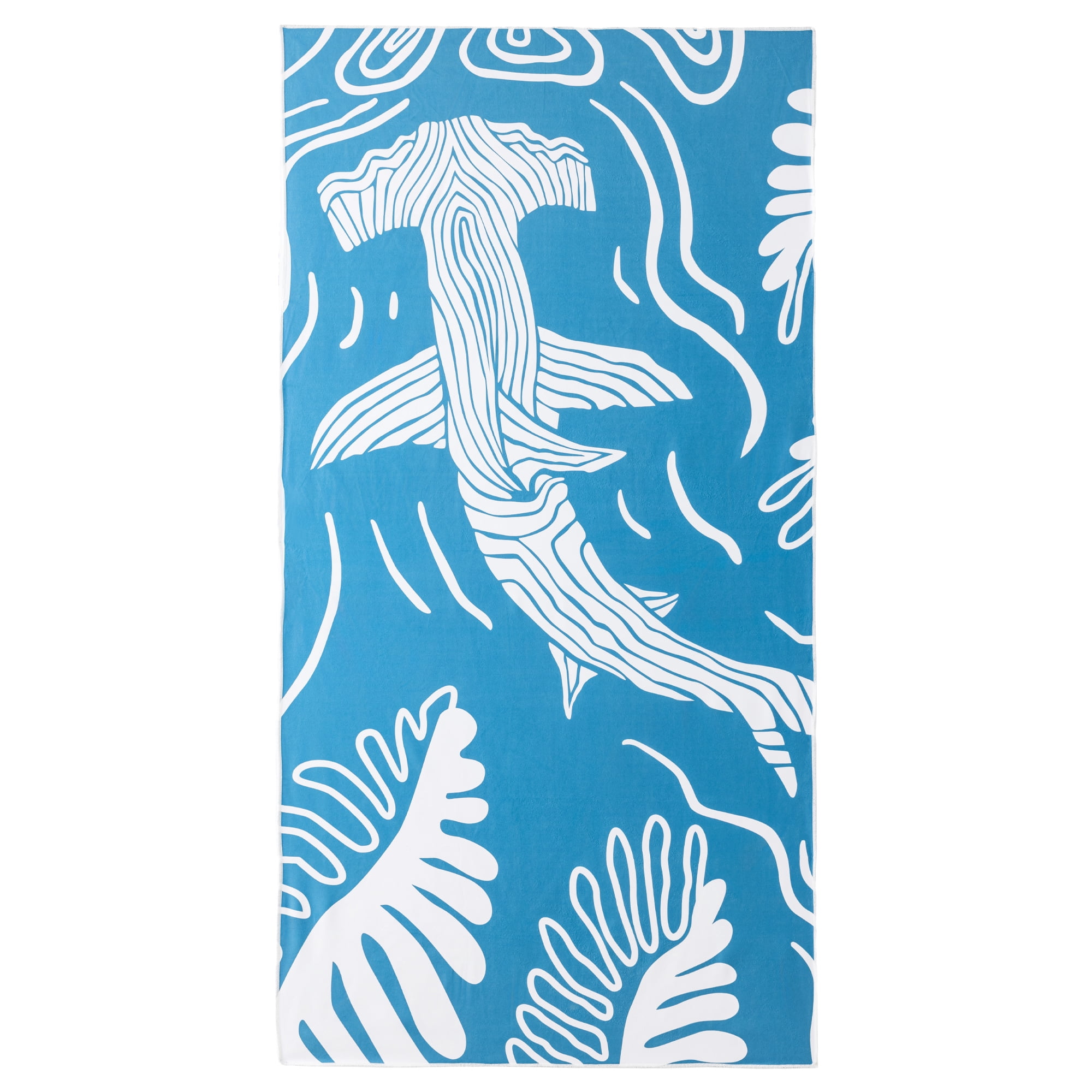 Unique Bargains Sand Free Absorbent Dolphin Print Beach Towel Light Green 63" x 31"