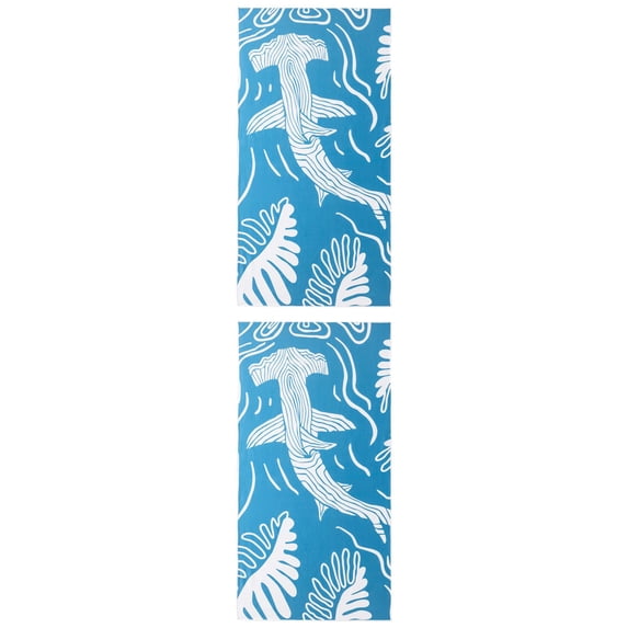Unique Bargains Sand Free Soft Cartoon Beach Towel 2 Pack Light Green 63"x31"