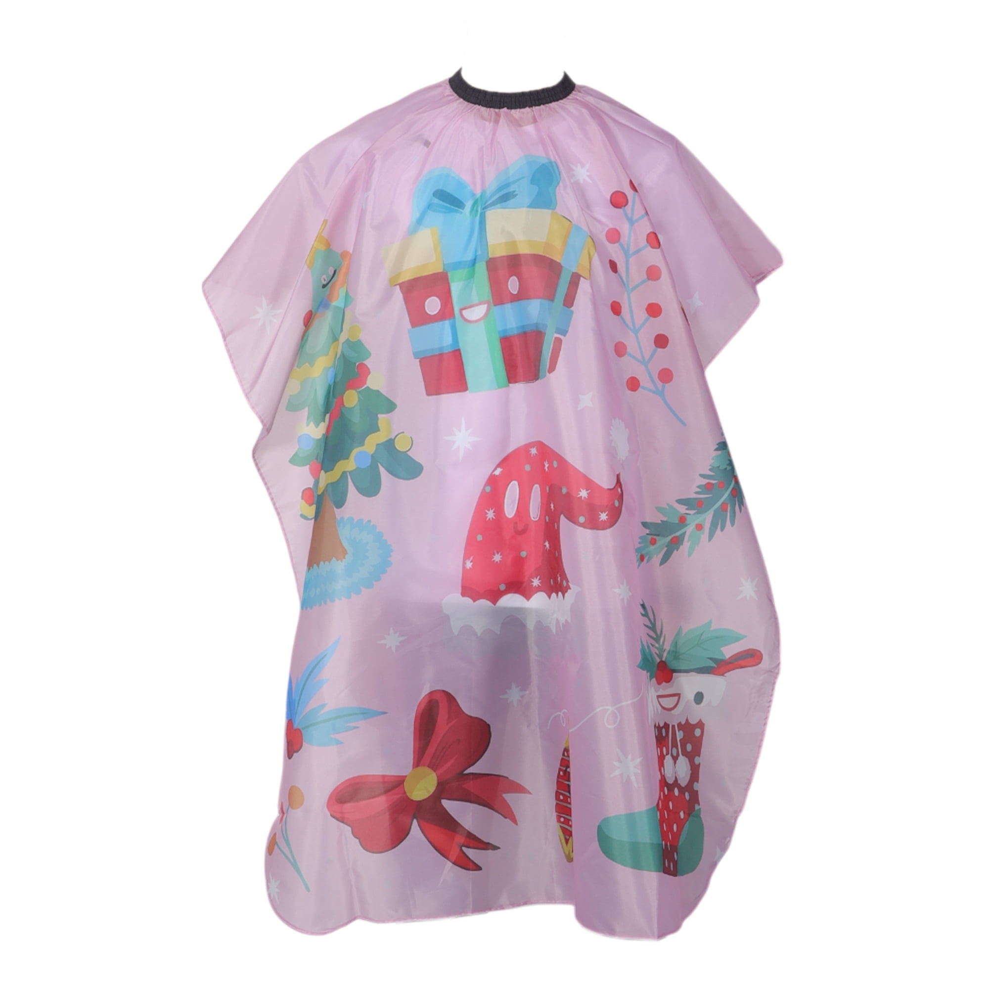 Unique Bargains Santa Hat Hair Cutting Barber Cape 1 Piece Pink 53.15"x33.07"