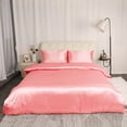 thumbnail image 1 of Unique Bargains Satin Duvet Cover Set of 3 with 2 Pillowcase King Pink, 1 of 8