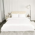 thumbnail image 1 of Unique Bargains Satin Duvet Cover Set of 3 with 2 Pillowcase Queen Cream White, 1 of 8