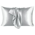 thumbnail image 1 of Unique Bargains Satin Envelope Closure Pillowcases Set of 2 Silver 20"x26", 1 of 8