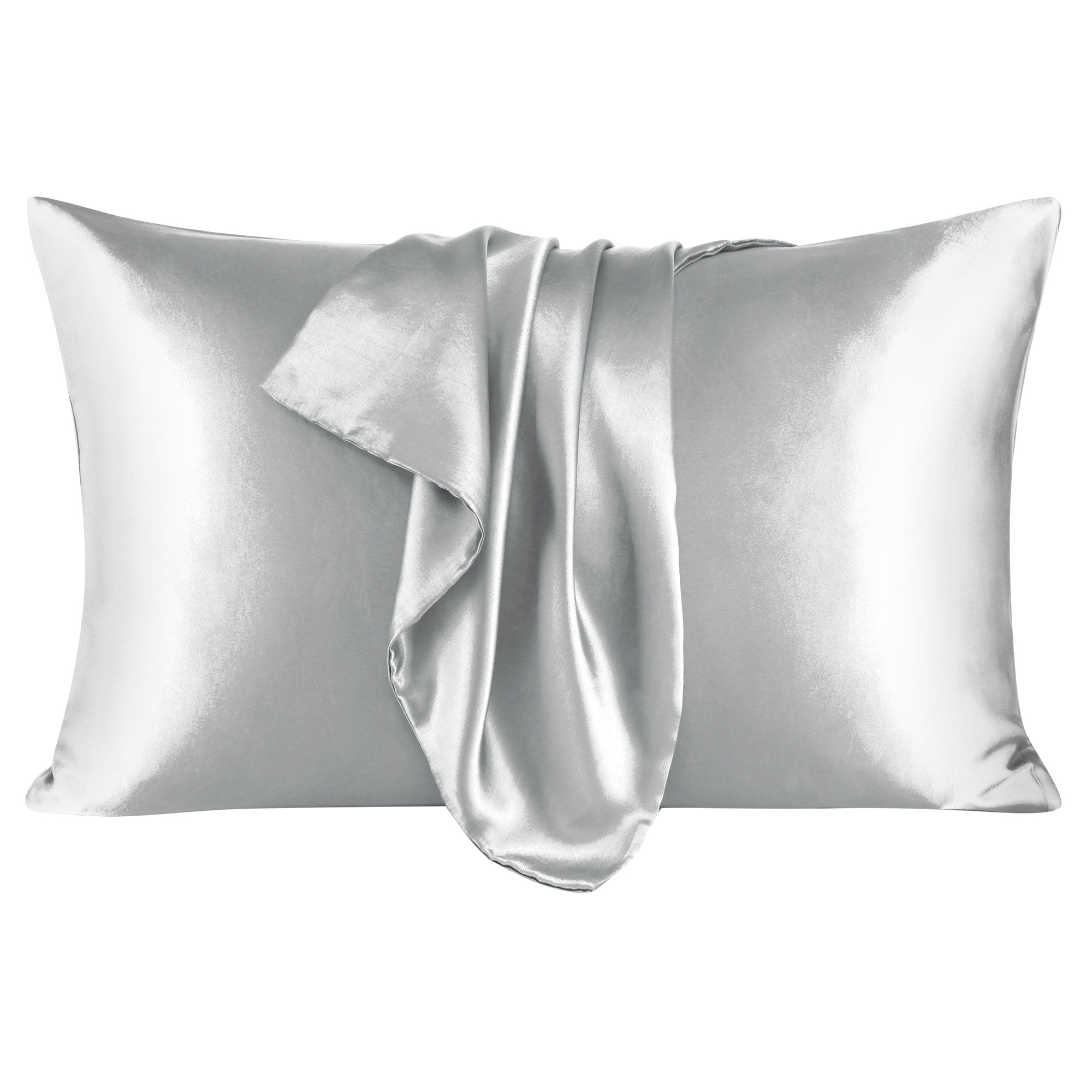Unique Bargains Satin Envelope Closure Pillowcases Set of 2 Silver 20