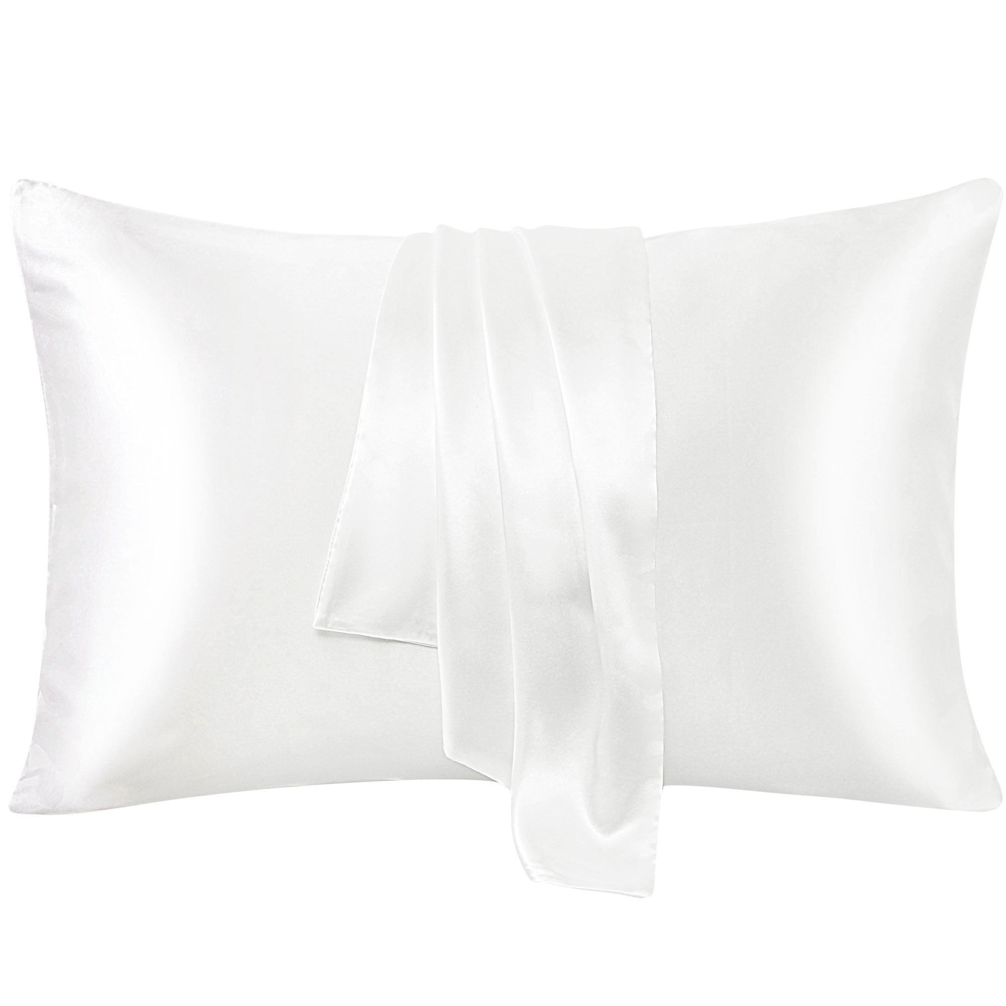 Unique Bargains Satin Envelope Closure Pillowcases Set of 2 White 20"x36"
