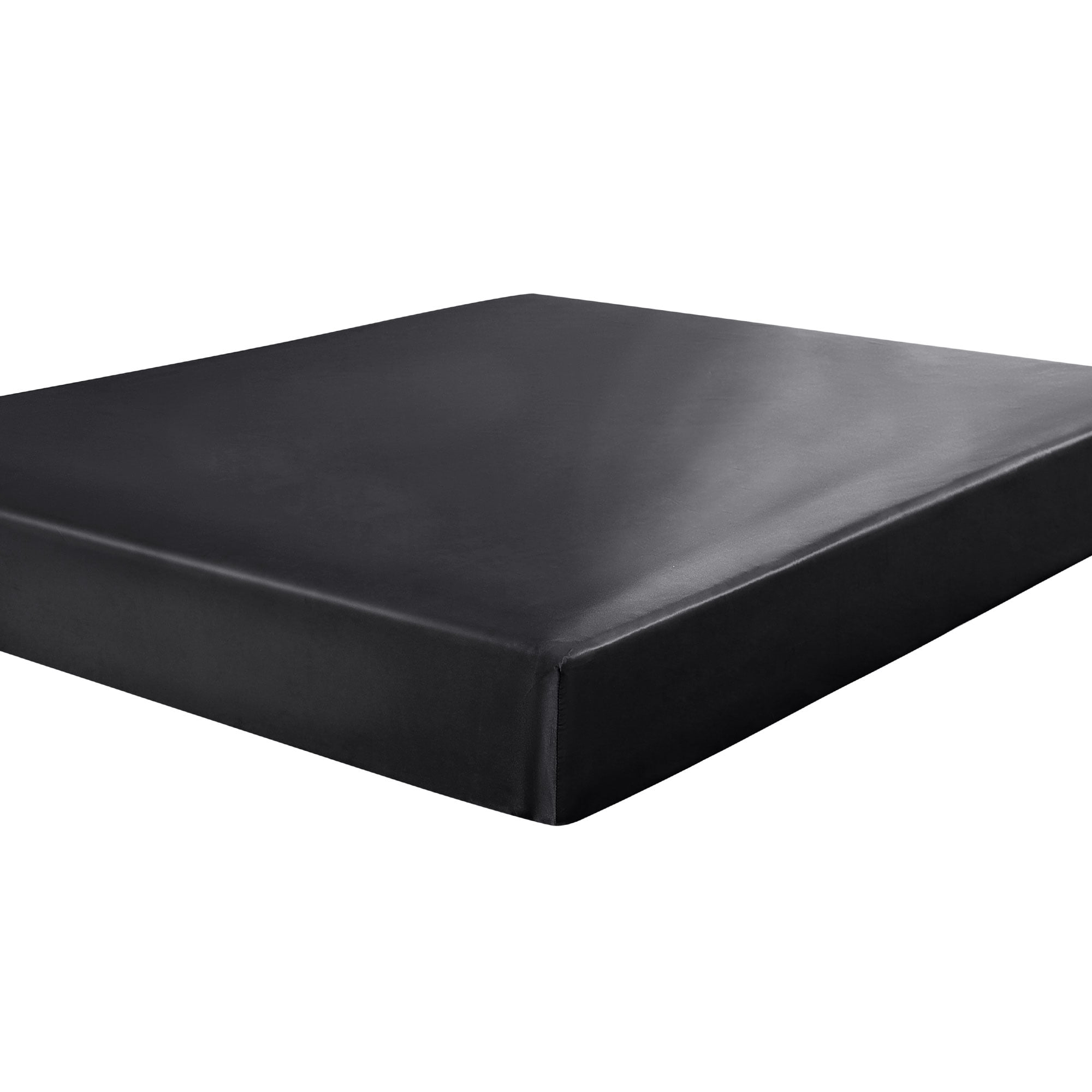Unique Bargains Silky Deep Pocket Bed Sheet Soft Queen Black