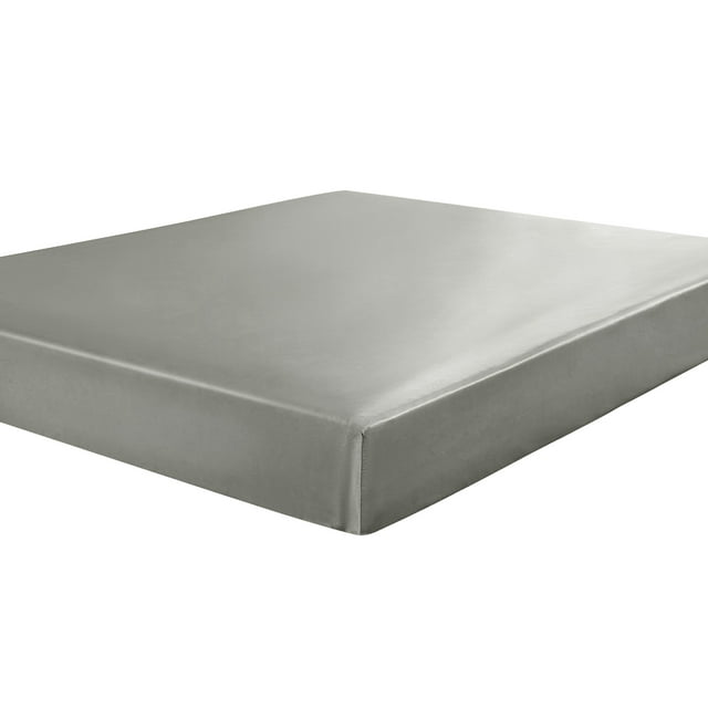 Unique Bargains Satin Fitted Sheet with 12" Deep Pocket Luxury Queen