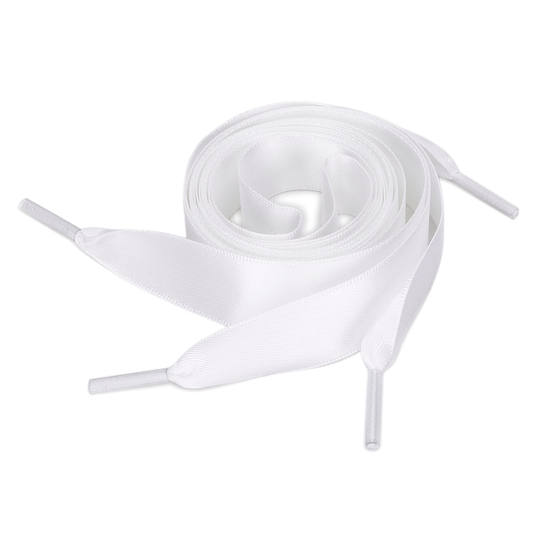Unique Bargains Satin Flat Ribbon Women Shoelaces Sneakers Canvas Shoestrings 2 Pairs