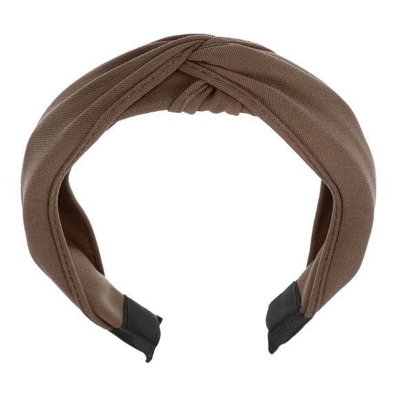 Unique Bargains Satin Knot Headband Hairband for Women Dark Brown 1.2 Inch Wide 1 Pcs