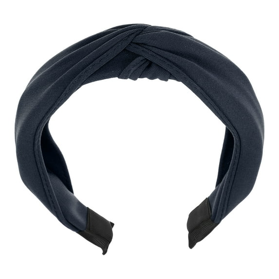 Unique Bargains Satin Knot Headband Hairband for Women Lady Navy Blue 1.2 Inch Wide 1 Pcs