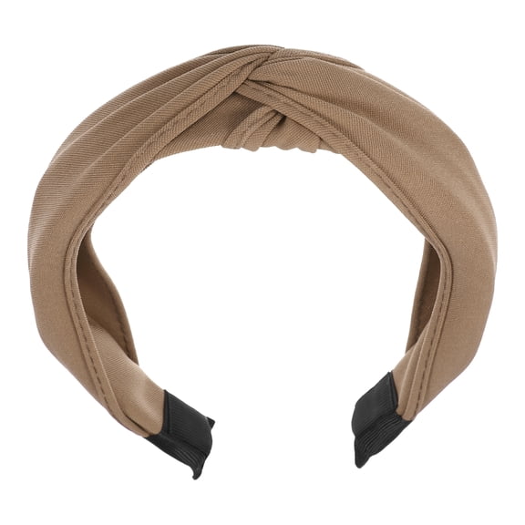 Unique Bargains Satin Knot Headband Hairband for Women Light Brown 1.2 Inch Wide 1 Pcs