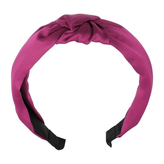 Unique Bargains Satin Knot Headband Hairband for Women 1.2 Inch Wide 1 Pcs Rose Red