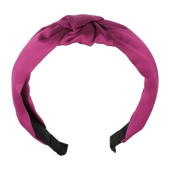 Unique Bargains Satin Knot Headband Hairband for Women 1.2 Inch Wide 1 Pcs Rose Red