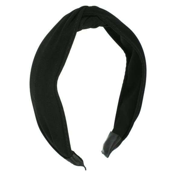 Unique Bargains Satin Knotted Headband Hairband for Women 1.2 Inch Wide Black