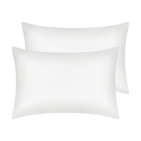 Unique Bargains Satin Pillow Case Cooling Pillowcases with Envelope Closure Queen White