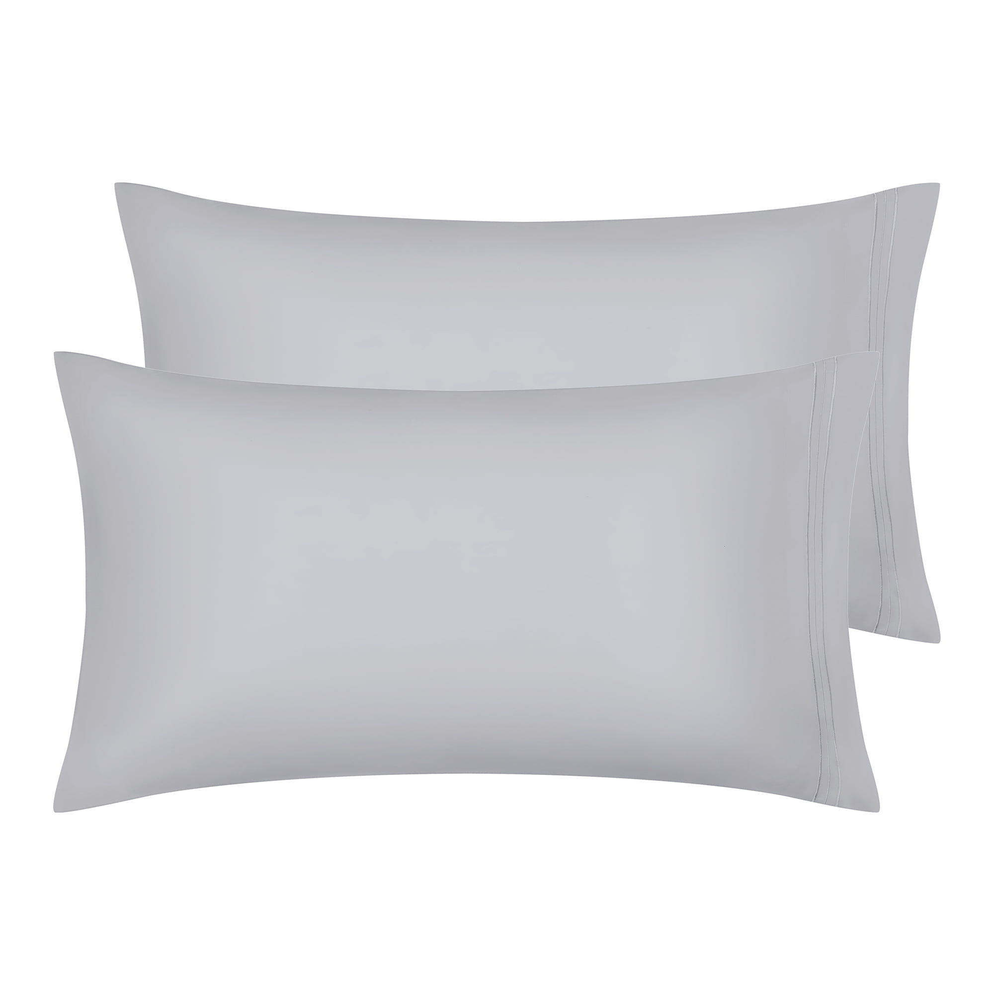 Unique Bargains 2 Pack Polyester Pillow Cases Pillow Covers King Light Gray