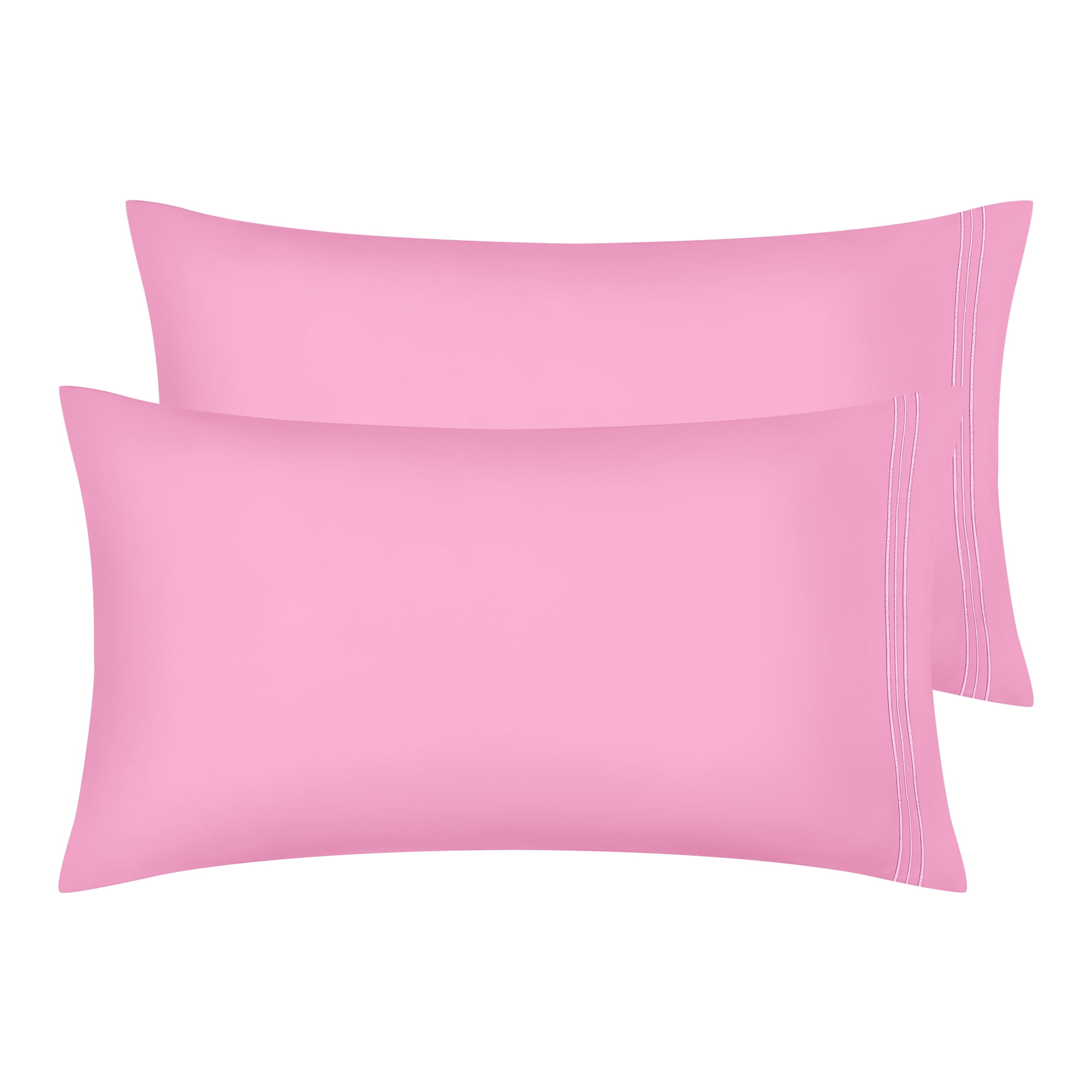 Unique Bargains 2 Pack Polyester Pillow Cases Pillow Covers King Lightpink