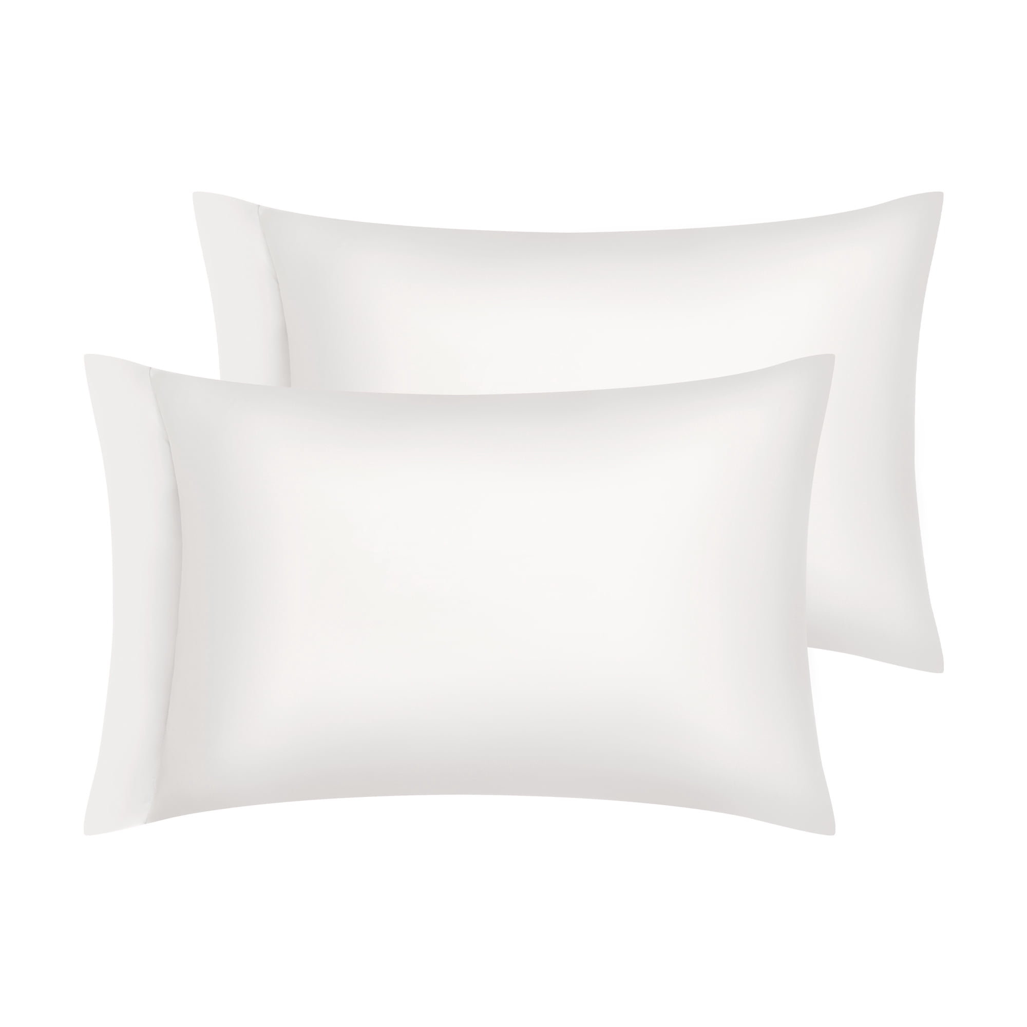 Unique Bargains Satin Pillow Cases Set of 2 Cooling Pillow Covers Queen Beige
