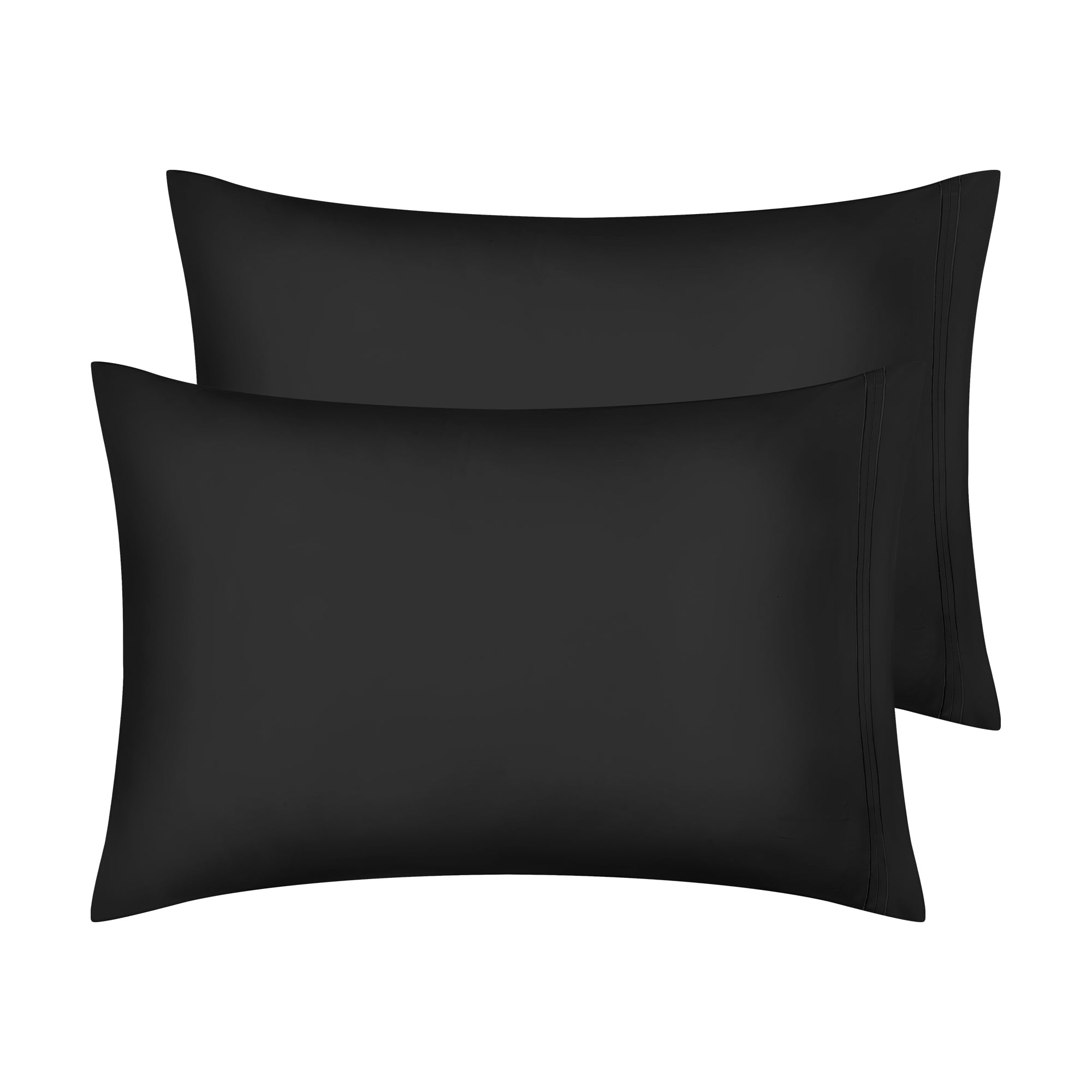 Unique Bargains 2 Pack Polyester Pillow Cases Pillow Covers Queen Black