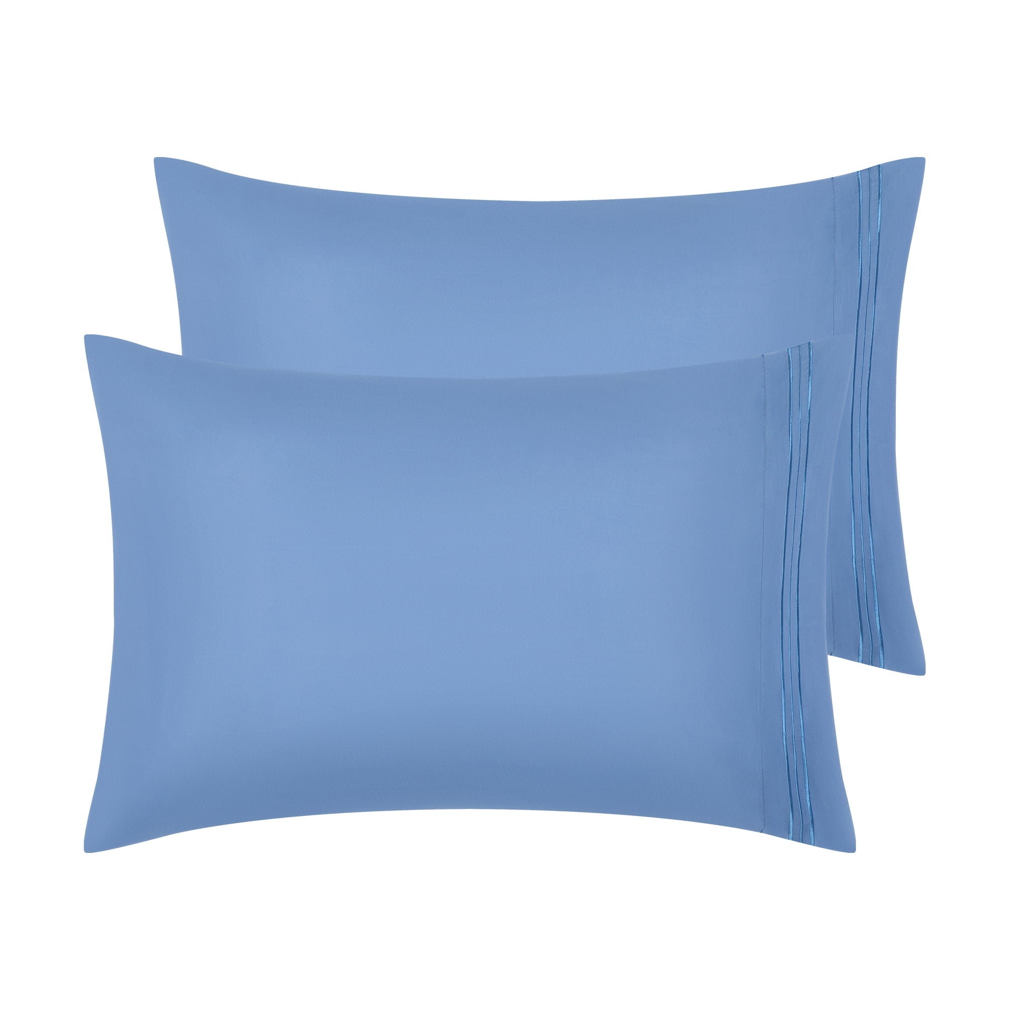 Unique Bargains 2 Pack Polyester Pillow Cases Pillow Covers Queen Blue Gray
