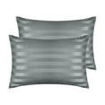 thumbnail image 1 of Unique Bargains Satin Pillow Cases Set of 2 Pillow Covers Queen Dark Gray, 1 of 7