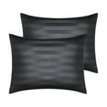 thumbnail image 1 of Unique Bargains Satin Pillow Cases Set of 2 Pillow Covers Standard Black, 1 of 7