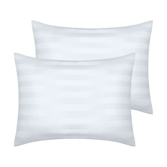 Unique Bargains Satin Pillow Cases Set of 2 for Hair and Skin, Cooling Pillow Covers Standard White