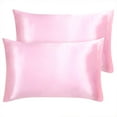 thumbnail image 1 of Unique Bargains Satin Pillowcases Silky Covers Pink 20"x54", 1 of 8